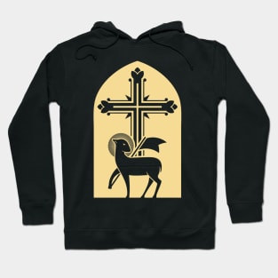 Lamb of God and crucifixion cross. Hoodie